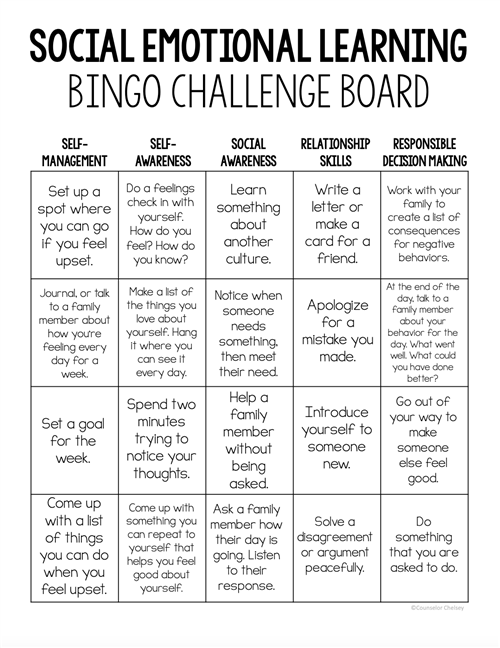 Bingo Challenge Board